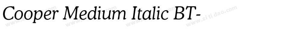 Cooper Medium Italic BT字体转换